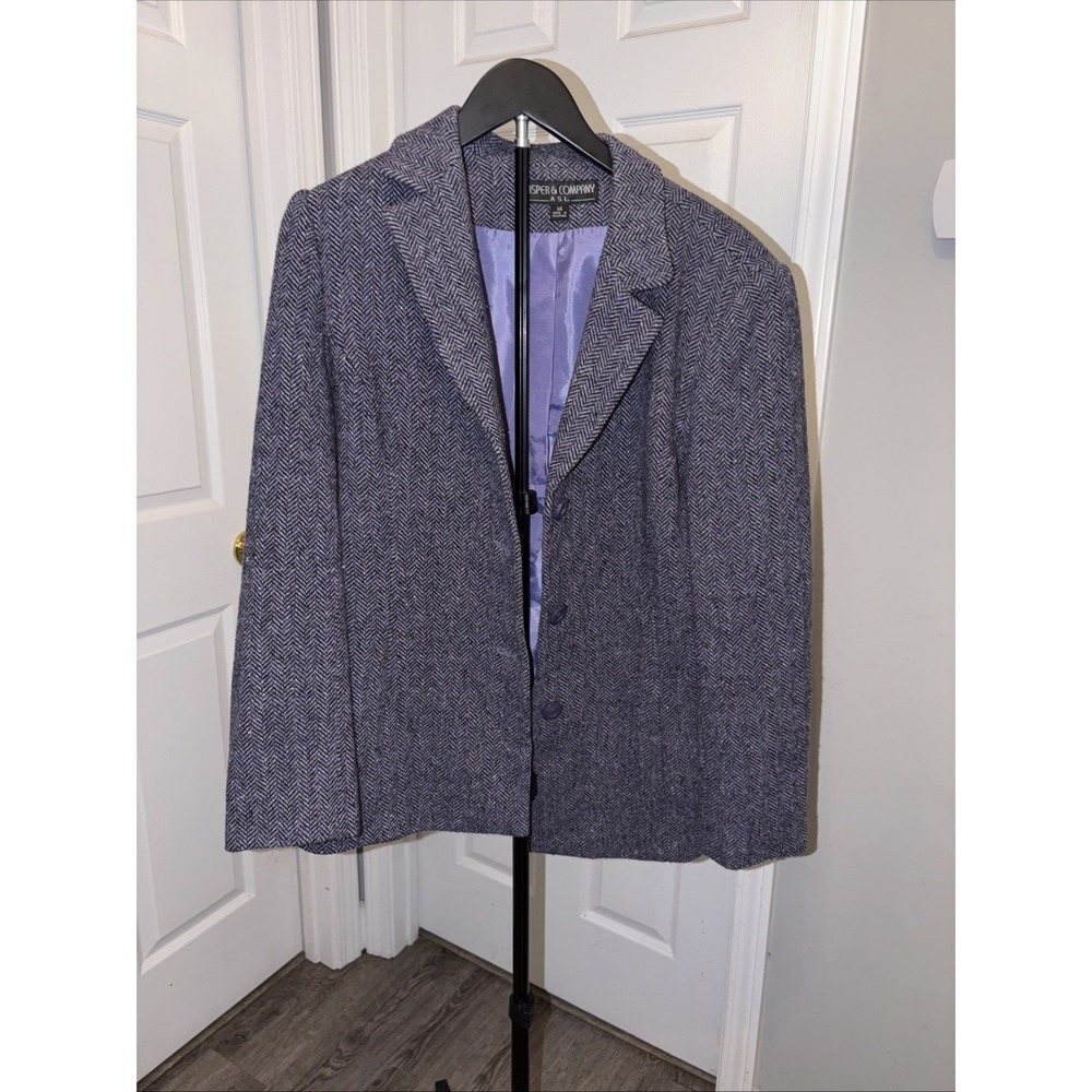 Vintage Kasper & Company A.S.L. 14 Wool 70% Nylon 30% Dark Academia Professional